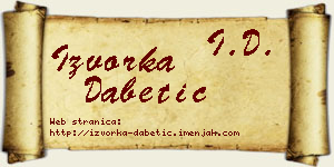 Izvorka Dabetić vizit kartica